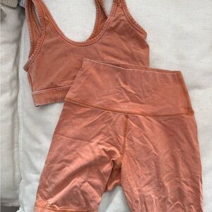 Women's Offline Rust Sports Bra and Shorts Set